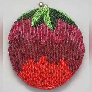 Vintage Beaded Strawberry Coin Purse